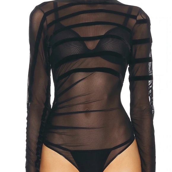 Jean Paul Gaultier Tops - Jean Paul Gaultier Black Sheer Top